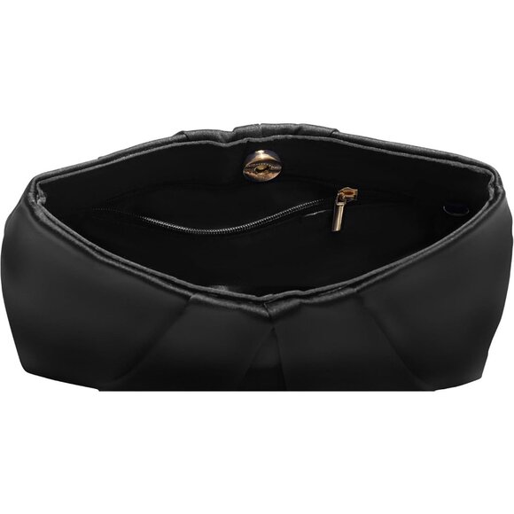 Women's Black Unique Style Detachable Chain Bride Evening Formal Clutch Handbag - Picture 6 of 6